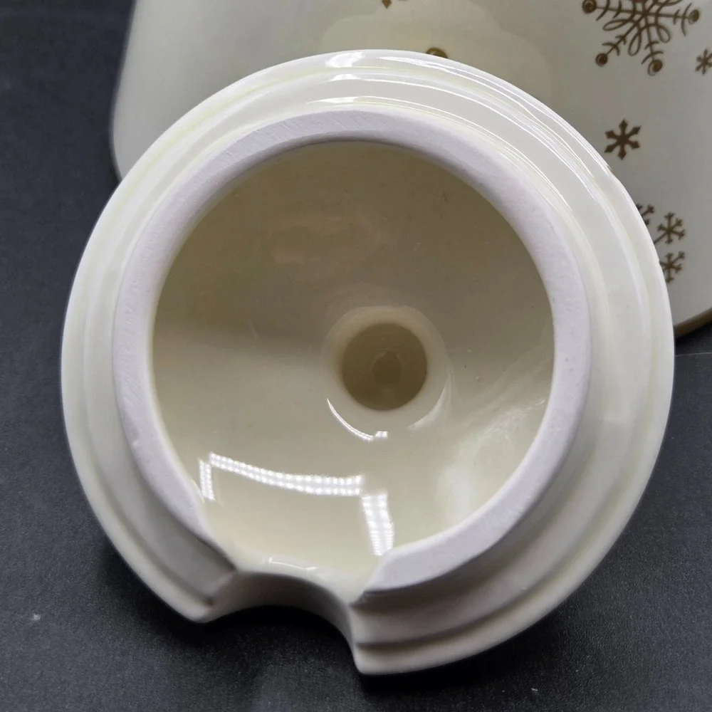 Russ SNOWLIT SETTING teapot & sugar and‎ creamer  CHRISTMAS TREE GOLD STAR